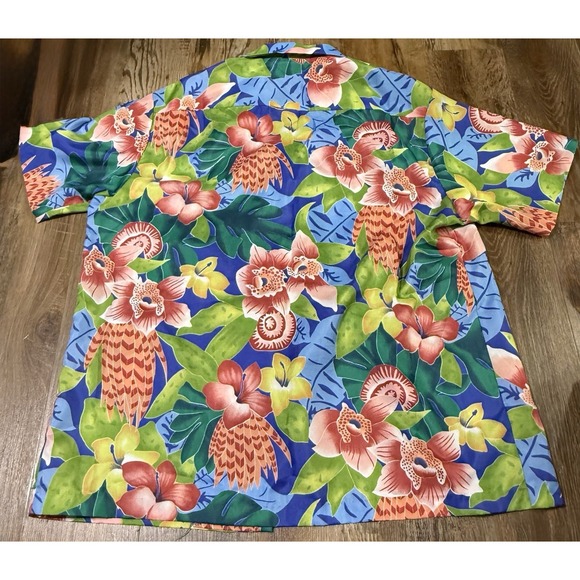 Hilo Hattie Other - Vintage 80s Hilo Hattie Hawaiian Aloha Shirt Men XL Vibrant Floral USA Buttons